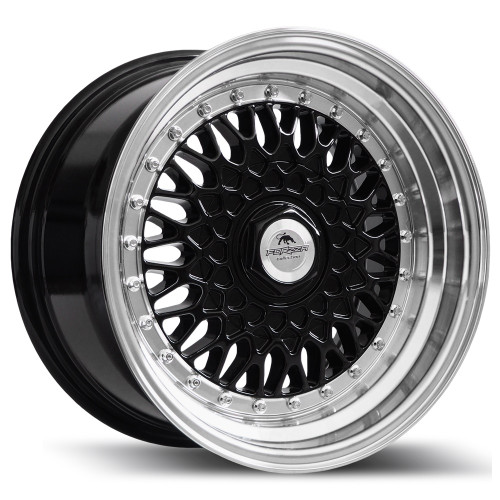 15" 4x100 Forzza Malm Black/Lip Machined ET25 7.0J
