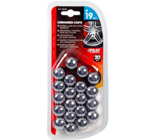 Skrūvju vāciņi 19mm Šauras (Hroms) 