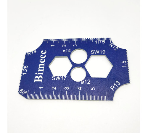 Multitool riteņu skrūvju, uzgriežņu - vītņu, radiusa, konusa, hex mērierice