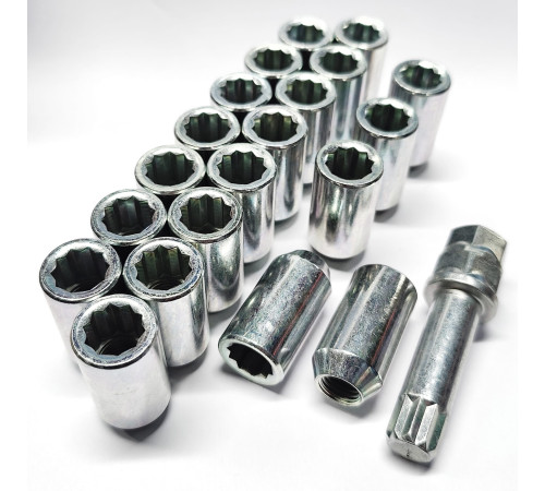M12x1.5  HEX zvaigzne. Diametrs 20mm riteņa tuninga uzgriežņu komplekts