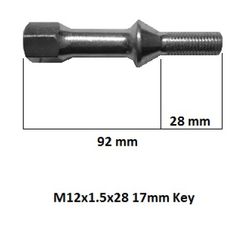 M12x1.5x28 / 92 mm  HEX 17 mm Konuss Diska skrūve