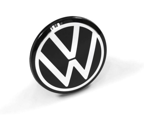 60.0mm VW disku vāciņš Melns ar baltu logo