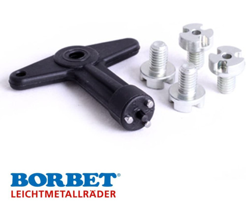 BORBET A disku vāciņu skrūves + atslēga