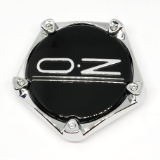 67mm OZ Racing diska vāciņš piecstūris Black, chrome ( 81310484 ) M649F /AT, M582