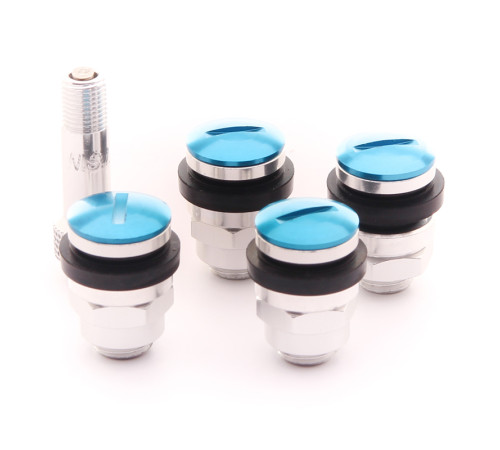 Alumīnija zila krāsa ventiļu komplekts JR v1 - BLUE