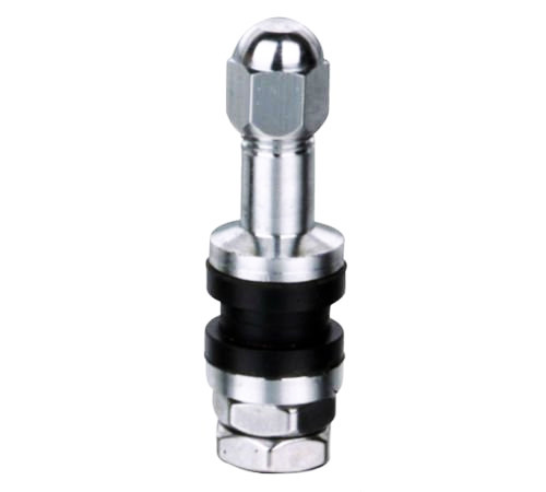 Metal clamp-in tubeless tire valve (length 43mm, wheel valve bore 11.5mm)