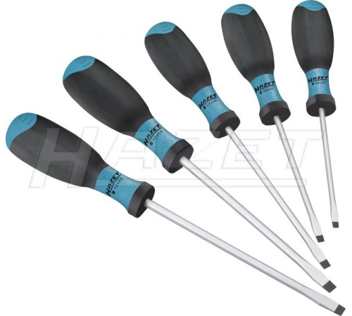 Komplekts no 5 mīnus (-) skruvgriežiem (HAZET)