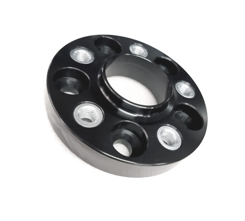 25 mm AUDI Flancis 5x112 (66.5) Iepresēta vītne M14x1.5  Black Style