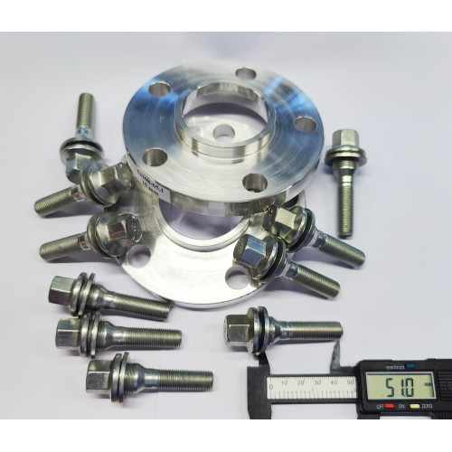 2gab. 15 mm Flanči 5x108 65.1 ar garām skrūvem M12x1.25mm ar plakano virsmu