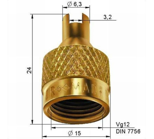 Valve cap for industrial tires (VG12)
