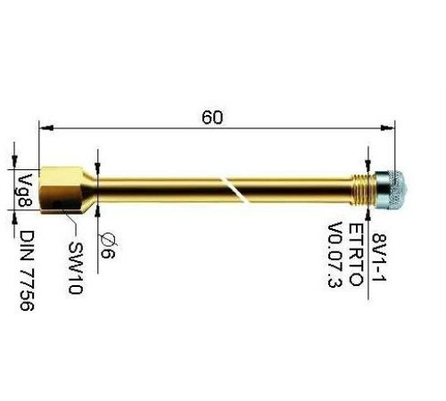 Ventīļpagarinātājs metāla 54 mm
