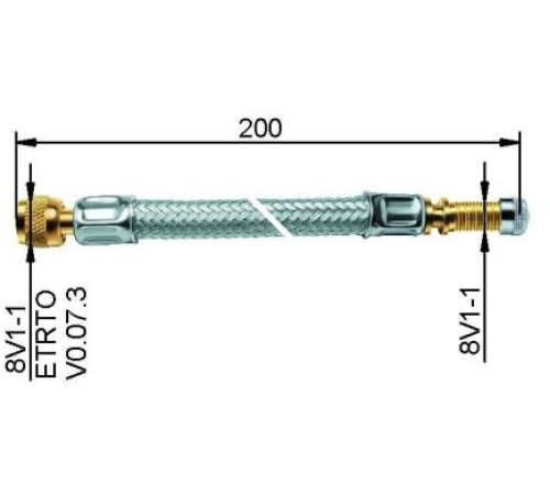 Ventīļpagarinātājs ar met,vijumu200 mm