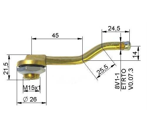 Kravas bezk, ventīlis Ø 16 x 95 mm