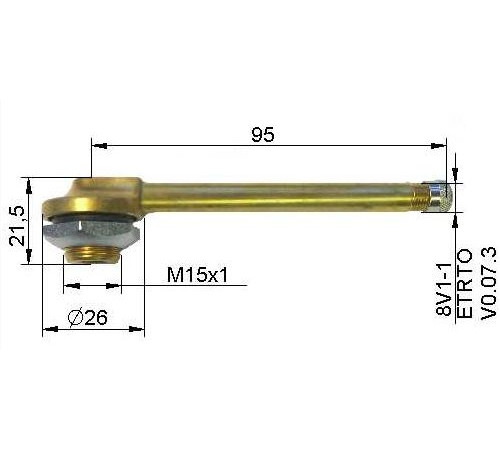 Kravas bezk, ventīlis Ø 16 x 95 mm