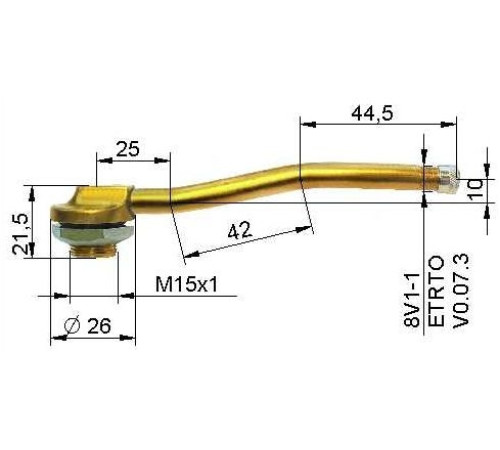 Kravas bezk, ventīlis Ø 16 x 110 mm
