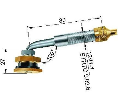 EM ventīlis Ø 20,5 x 80 mm (120°) ar pamatni