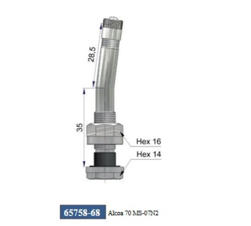 Ventīlis Alcoa diskiem Ø 9,7 x 70 mm