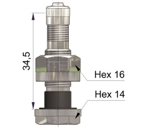 Ventīlis Alcoa diskiem Ø 9,7 x 40 mm