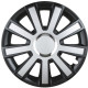 Wheel cover FLASH Black & Silver with chrome 16"