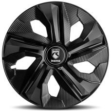 MOMO REDS WHEEL COVER 15" GLOSSY BLACK CARBON TEXTURE (4 PCS)