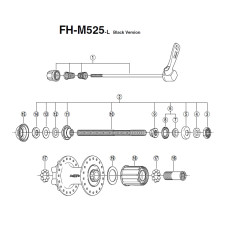 Aizmugurējā rumba Shimano DEORE FH-M525 Disc 6-bolt 9/10-speed-32H