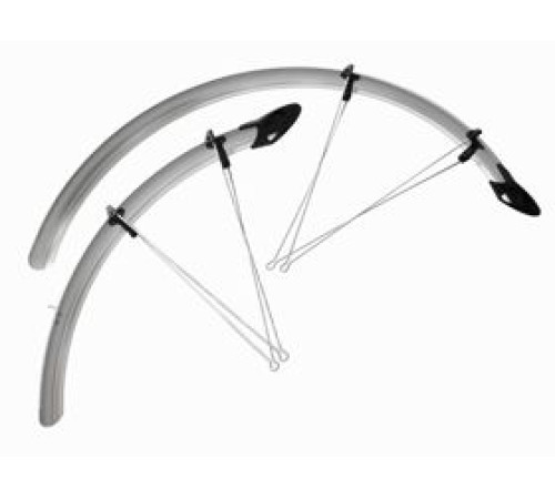 Mudguards set Orion OR 24"x53mm nylon silver