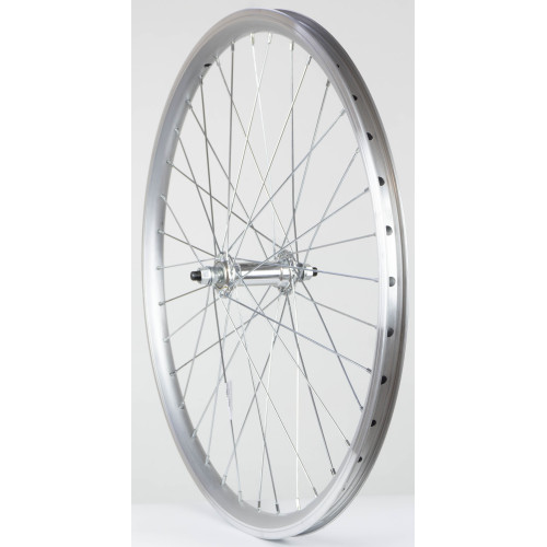 Priekšējais ritenis 24" Alu rumba, DoubleWall silver aploce 30mm