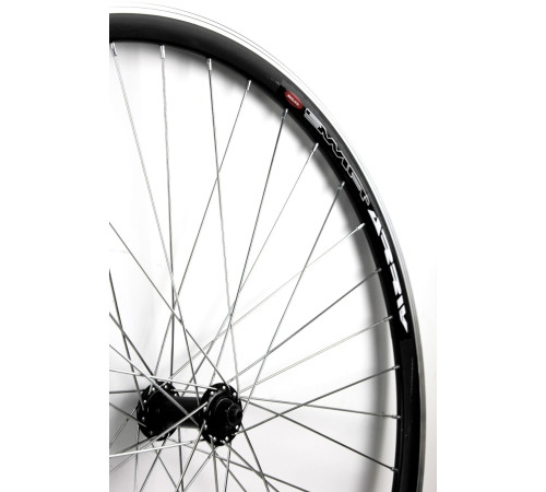 Priekšējais ritenis 26" Alu rumbaQR black, DoubleWall black aploce 30mm