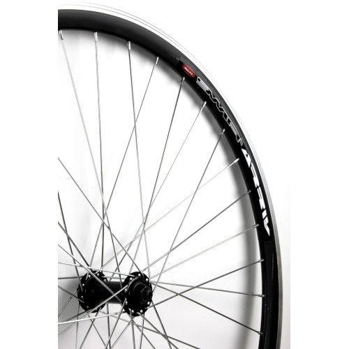 Priekšējais ritenis 26" Alu rumbaQR black, DoubleWall black aploce 30mm