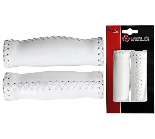 Stūres rokturi Velo ProX VLG-617A 127mm eco-leather white