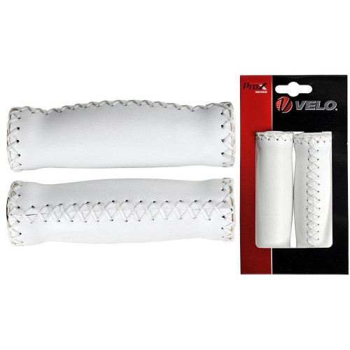 Stūres rokturi Velo ProX VLG-617A 127mm eco-leather white
