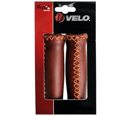 Stūres rokturi Velo ProX VLG-617A 127mm eco-leather brown