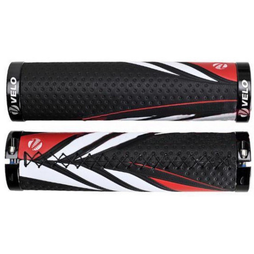 Stūres rokturi Velo ProX VLG-851AD3 130mm GEL Lock-on black-red