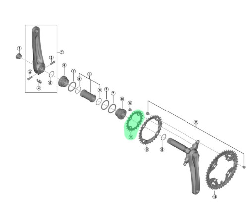 Chainring Shimano FC-M590-22T black-BLACK