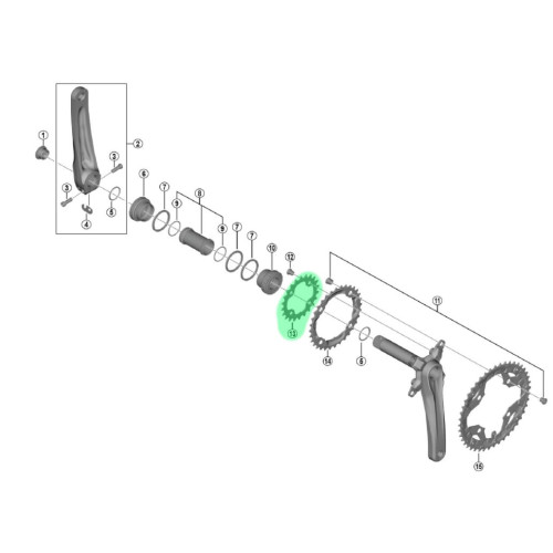 Chainring Shimano FC-M590-22T black-BLACK