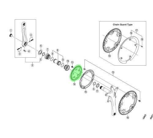 Chainring Shimano FC-3503-30T