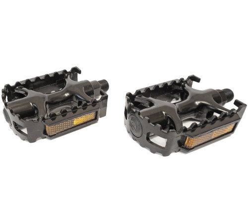 Pedāļi Azimut MTB black Alu 9/16" lodīšu gultnis un atstarotāji (1003)