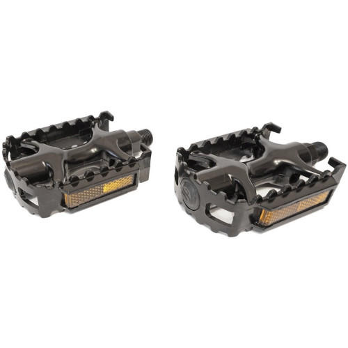 Pedāļi Azimut MTB black Alu 9/16" lodīšu gultnis un atstarotāji (1003)