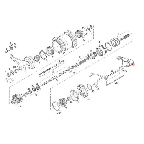 Fixing bolt for clickbox SRAM S7 and P5