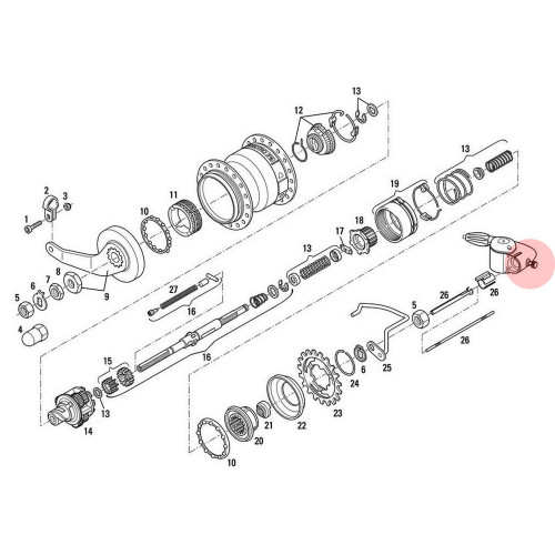 Fixing bolt for clickbox SRAM S7 and P5