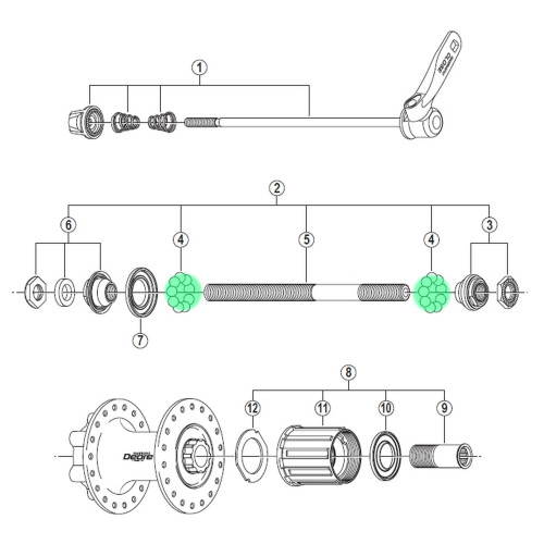 Gultņu lodītes Shimano 1/4" steel
