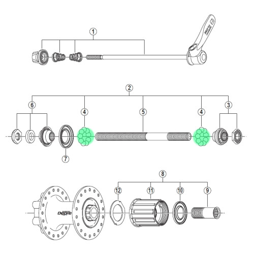 Ball bearing Shimano 1/4" steel