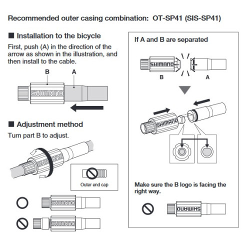 Shifting cable inline adjuster Shimano SM-CA70 (2 pcs.)