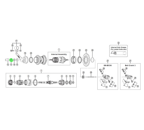 Paplāksne Shimano Nexus SG-7C21/SG-7C22/SG-3C41 non-turn