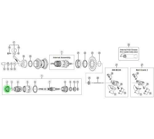 Brake shoe unit Shimano Nexus SG-3C40