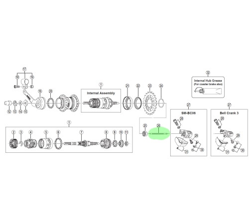 Push rod Shimano NEXUS SG-3C40 (Coaster) 86.85mm