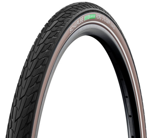 Riepa 28" Schwalbe Road Cruiser HS 484 Active Wired 47-622 / 28x1.75 Black/Coffee-Reflex