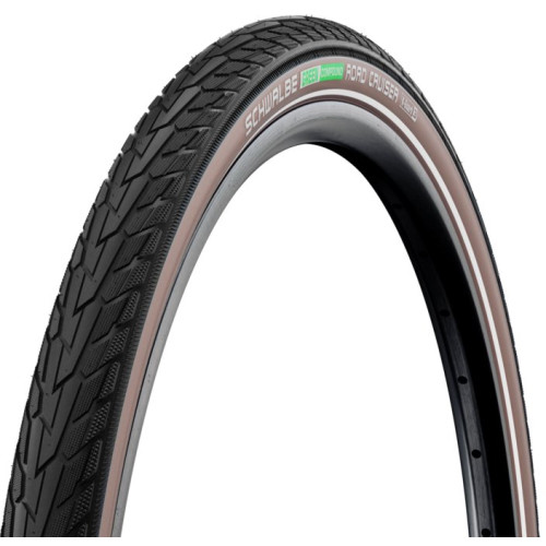 Riepa 28" Schwalbe Road Cruiser HS 484 Active Wired 47-622 / 28x1.75 Black/Coffee-Reflex