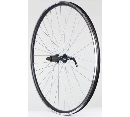 Aizmugurējais ritenis 28" Alu cassette 8/9 rumba QR, DoubleWall black aploce