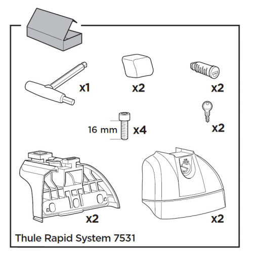 Roof rack feet Thule Rapid System 7531 (2 pcs.)